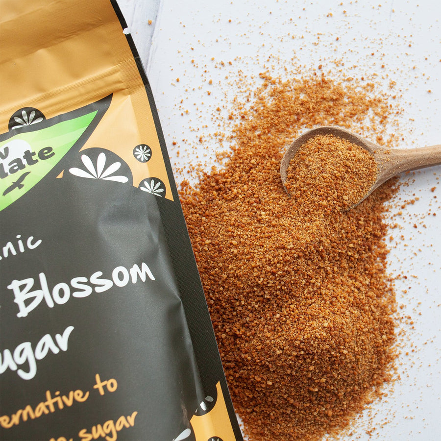 Photo of coconut sugar blossom packet with product spilling out